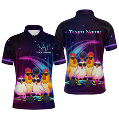 Maxcorners Funny Chicken Bowling Shirts for Women Men Team Bowling Jerseys LM0910