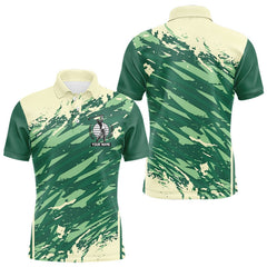 Maxcorners Green Golf Clubs Custom Name Mens Golf Polo Shirts Personalized Team Golf Tops LM1112