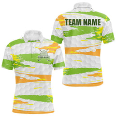 Maxcorners Mens Golf Polo Shirt Custom Name Green Pattern Golf Shirts Custom Golf Clubs For Team Golf Top LM1112