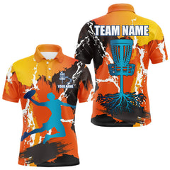 Maxcorners Orange Disc Golf Basket Men Disc Golf Polo Shirts Custom Name Camo Disc Golf Team Shirts For Men