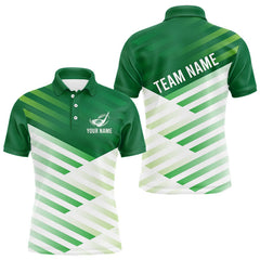 Maxcorners Green And White Mens Golf Polo Shirt Custom Name Golf Shirts For Team Personalized Golf Gifts TU2912