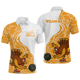 Maxcorners Custom Yellow Turkey Bowling Shirts for Women Men Team Bowling Jerseys Thanksgiving LM0910