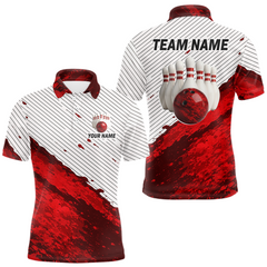 Maxcorners Red Bowling Shirts for Women Men Custom Bowling Jerseys Polo $ 1/4 Zip for Team TU1612