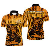 Maxcorners Tiger Bowling Shirts for Team Women Men Custom Bowling Jersey Polo & Quarter Zip Shirt LM2110