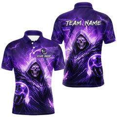 Maxcorners Purple Bowling Shirts for Team Women Men Custom Death Bowling Jersey Bowl League