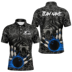 Maxcorners Gray Wolf Bowling Shirts for Team Women Men Wolf Bowling Jerseys Custom MT0111