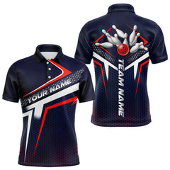 Maxcorners Custom Bowling Jersey for Men Bowling Team Shirts Bowling League Uniform Polo & 1/4 Zip LM1112