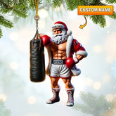 Maxcorners Boxing Santa Christmas Home Decor Christmas Ornament, Personalized Ornament 2D Flat LM2211