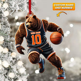 Maxcorners Custom Ornament, Basketball Bear Ornament, Christmas Decor 2D Flat LM2211