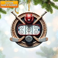 Maxcorners Hockey Christmas Ornament, Personalized Ornament 2D Flat LM2211
