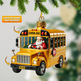 Maxcorners School Bus Santa, Home Decor, Christmas Ornament, Personalized Ornament 2D Flat LM2111