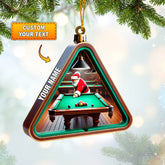 Maxcorners Billiard Santa Decor Christmas Ornament, Personalized Ornament 2D Flat LM2211