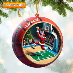 Maxcorners Ball Basketball Decor Christmas Ornament, Personalized Ornament 2D Flat LM2211