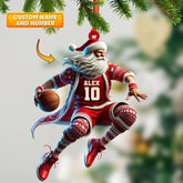 Maxcorners Custom Ornament, Basketball Santa Ornament, Christmas Decor 2D Flat LM2211