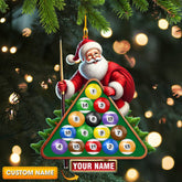Maxcorners Billiard Santa Christmas Ornament, Personalized Ornament 2D Flat LM2211