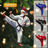 Maxcorners Karate Santa Ornament, Personalized Ornament 2D Flat LM2211