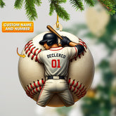 Maxcorners Baseball Christmas, Home Decor, Christmas Ornament, Personalized Ornament 2D Flat LM2111