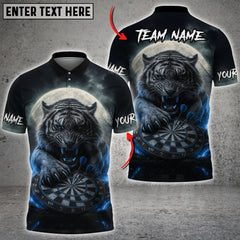 Maxcorners Tiger Darts Attack Multicolor Customized Name, Team Name 3D Shirts
