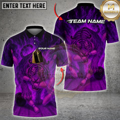 Maxcorners Bowling Blazing Strike Tiger Multicolor Customized Name, Team Name 3D Shirts