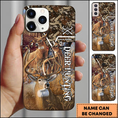 Maxcorners Deer Hunting Classic Camo Multi Buck Scene Personalized Name 3D Phone Case