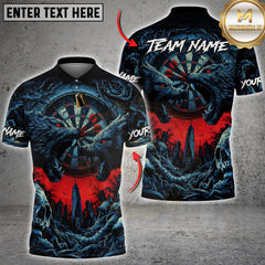 Maxcorners Darts Dark Wolf Target Apocalypse Multicolor Customized Name, Team Name 3D Shirts