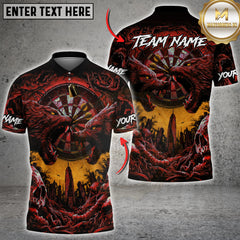 Maxcorners Darts Dark Wolf Target Apocalypse Multicolor Customized Name, Team Name 3D Shirts