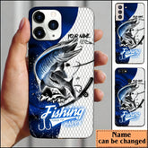 Maxcorners Musky Fishing Dark Blue Skin Sport Personalized Name Phone Case LM1812