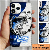 Maxcorners Walleye Fishing Dark Blue Skin Sport Personalized Name Phone Case LM1812