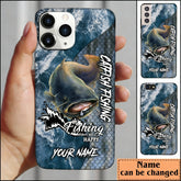 Maxcorners Catfish Fishing Skin Seawave Personalized Name Phone Case LM1812