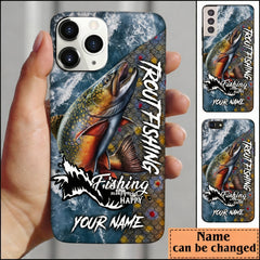 Maxcorners Trout Fishing Skin Seawave Personalized Name Phone Case LM1812