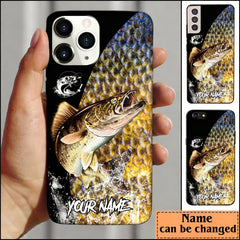 Maxcorners Classic Walleye Fishing Skin Personalized Name Phone Case LM1812