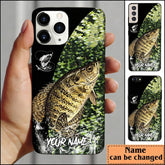 Maxcorners Classic Crappie Fishing Skin Personalized Name Phone Case LM1812