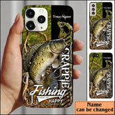Maxcorners Crappie Fishing Jungle Camo Personalized Name Phone Case LM1812