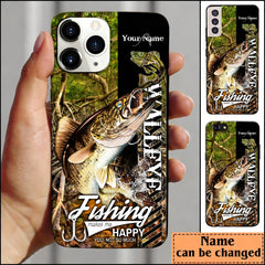 Maxcorners Walleye Fishing Jungle Camo Personalized Name Phone Case LM1812
