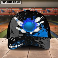 Maxcorners Bowling Paint Fire Multicolor Personalized Name 3D Cap