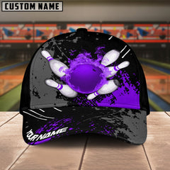 Maxcorners Bowling Paint Fire Multicolor Personalized Name 3D Cap