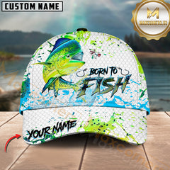 Maxcorners Sport Fishing Dynamic Mahi Mahi Jump Personalized Name 3D Cap