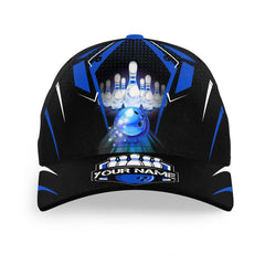 Max Corners Personalized Bowling 3D Cap, Bowling Hat Bowling Cap With Name Customized Name 3D Darts Polo Shirt For Men