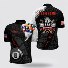 MaxCorners Billiard Balls Jerseys Customized Name And Team Name 3D Polo Shirt For Men