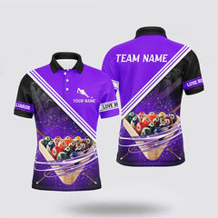 Maxcorners Purple Legends Billiards 3D Printed Men’s Billiard Shirts