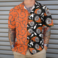 Maxcorners Flame Striking Bowling Hawaiian Shirt