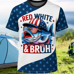 Maxcorners Fishing Shirt, 4th of July, Fishing Shirts for Men, Fishing Long Sleeve Shirt