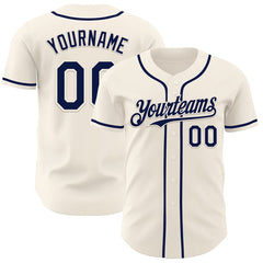 Maxcorners Custom Cream Navy Authentic Baseball Jersey
LM0609