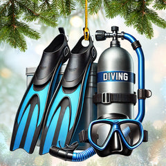 Maxcorners Custom Name Ornament Scuba Diving Equipment, Home Decor Gift For Diver Lovers LM2111
