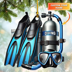 Maxcorners Custom Name Ornament Scuba Diving Equipment, Home Decor Gift For Diver Lovers LM2111