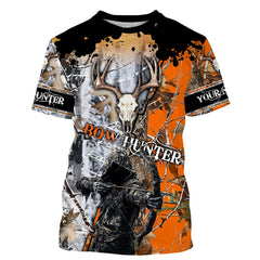 Maxcorners Archery Bow Hunting Deer Skull Grim Reaper Camouflage Customized Name Shirt LM2608