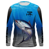Maxcorners Tuna Fishing Blue Ocean Custom Long Sleeve Performance Fishing Shirts UV Protection Fishing Apparel LM2408
