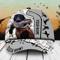 Maxcorners Dog Hunter Camo Pattern 3D Multicolor Personalized Cap