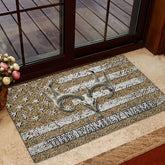 Maxcorners Personalized Hunting Rubber Doormat, Hunting Deer Skull Buck American Flag Welcome Doormat, Custom Name Indoor Outdoor Door Mat, Home Decor