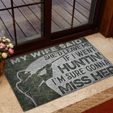 Maxcorners Hunting Rubber Doormat, Hunting My Wife Said She'd Leave Me If I Went Huntin' Hunter Welcome Doormat, Indoor Outdoor Door Mat, Home Decor